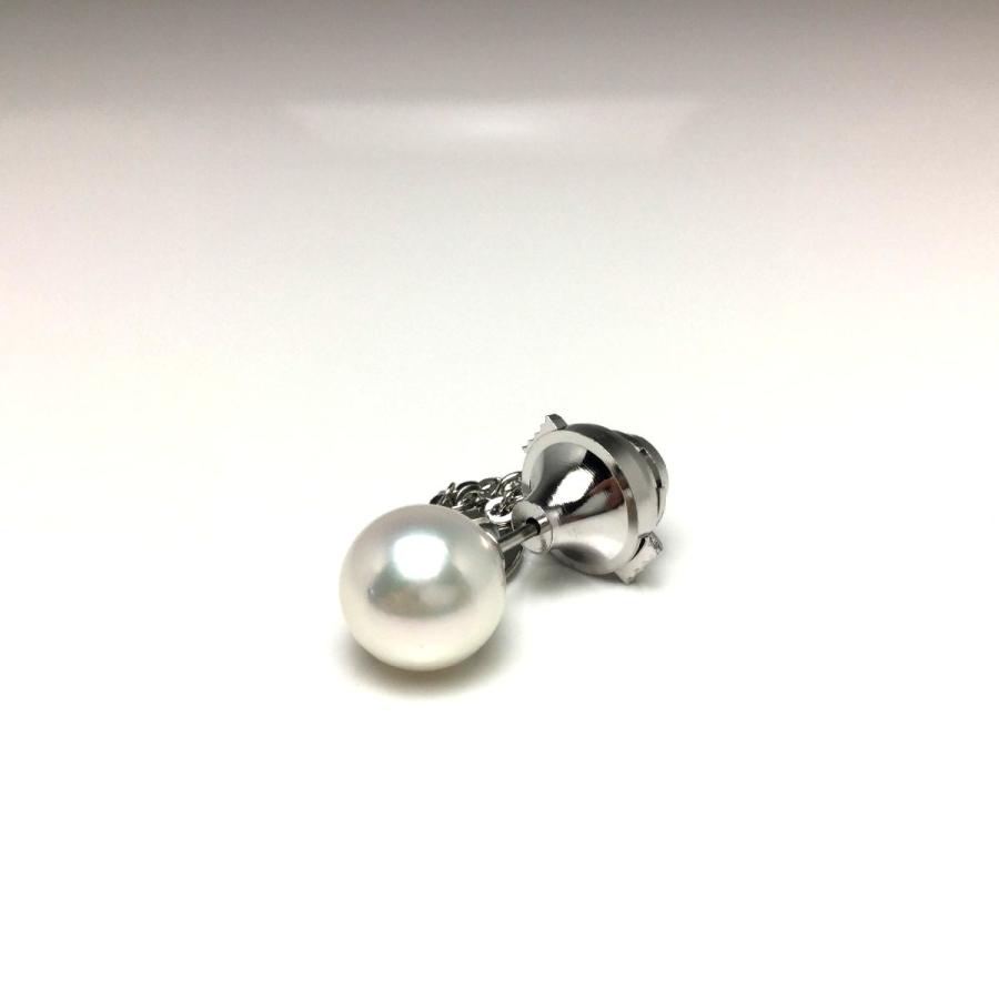 真珠 ネクタイピン パール アコヤ真珠 9.8mm Pt900 プラチナ 針 69201