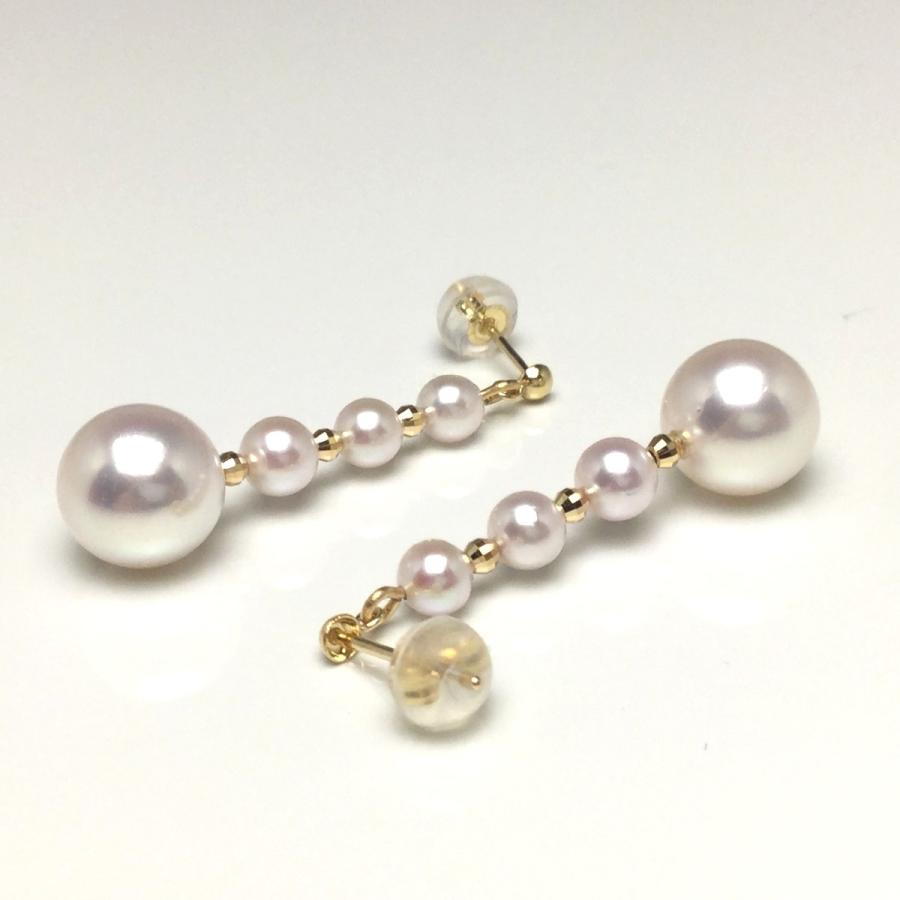 レディース Isowa Pearl アコヤ真珠 K18 ピアス クロス付き