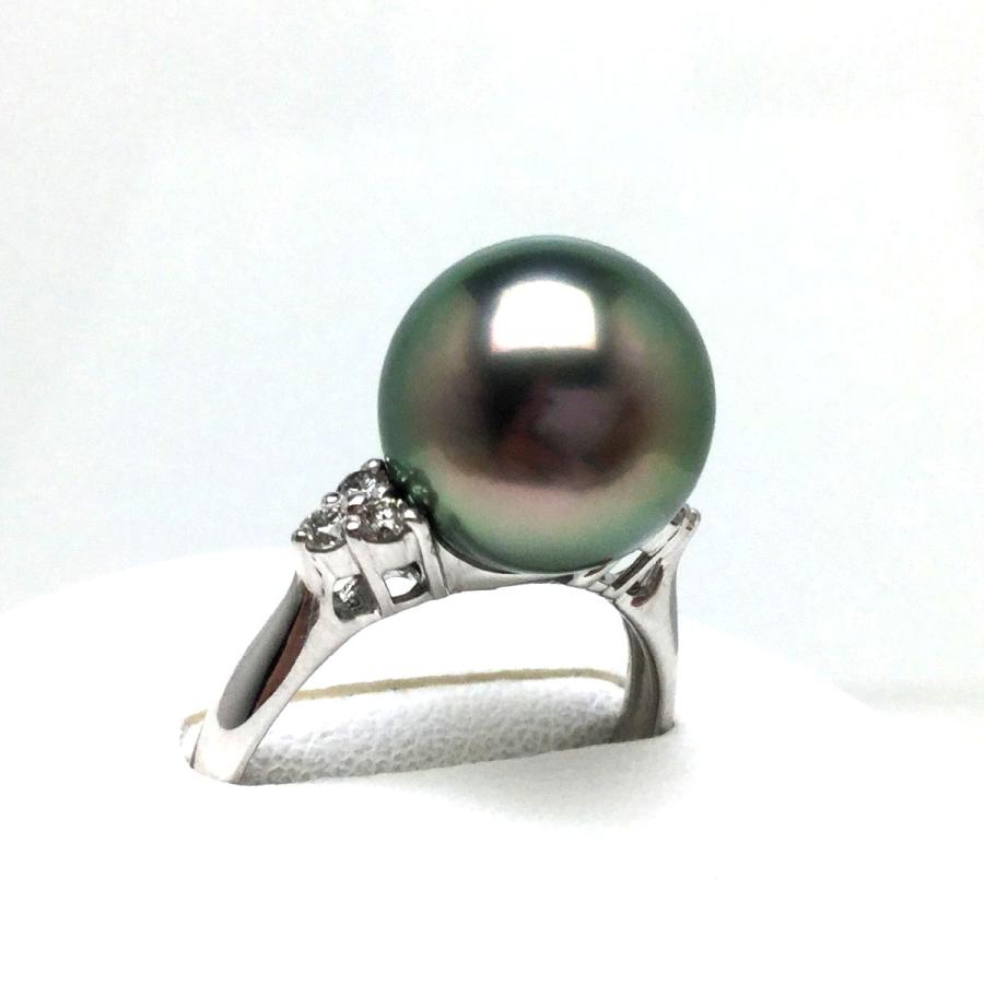 真珠 リング パール オーロラ・ピーコック 黒蝶真珠 真珠リング パール  