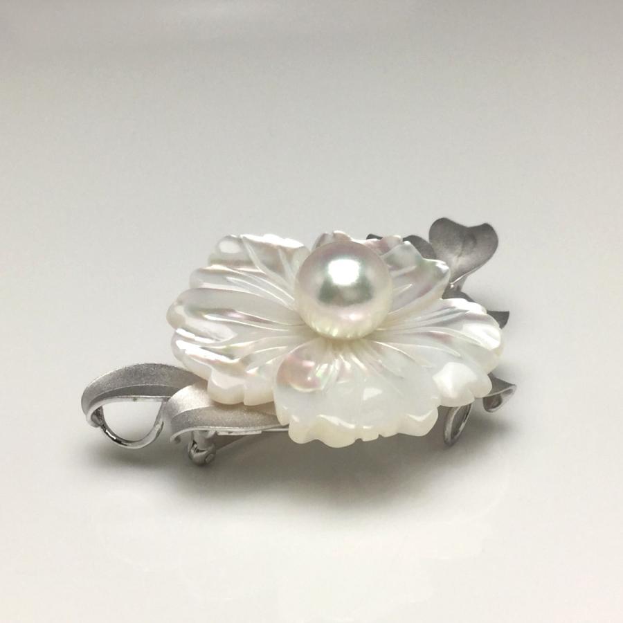 本真珠アコヤ真珠 ブローチ9mm シルバー 天然石 イソワパール