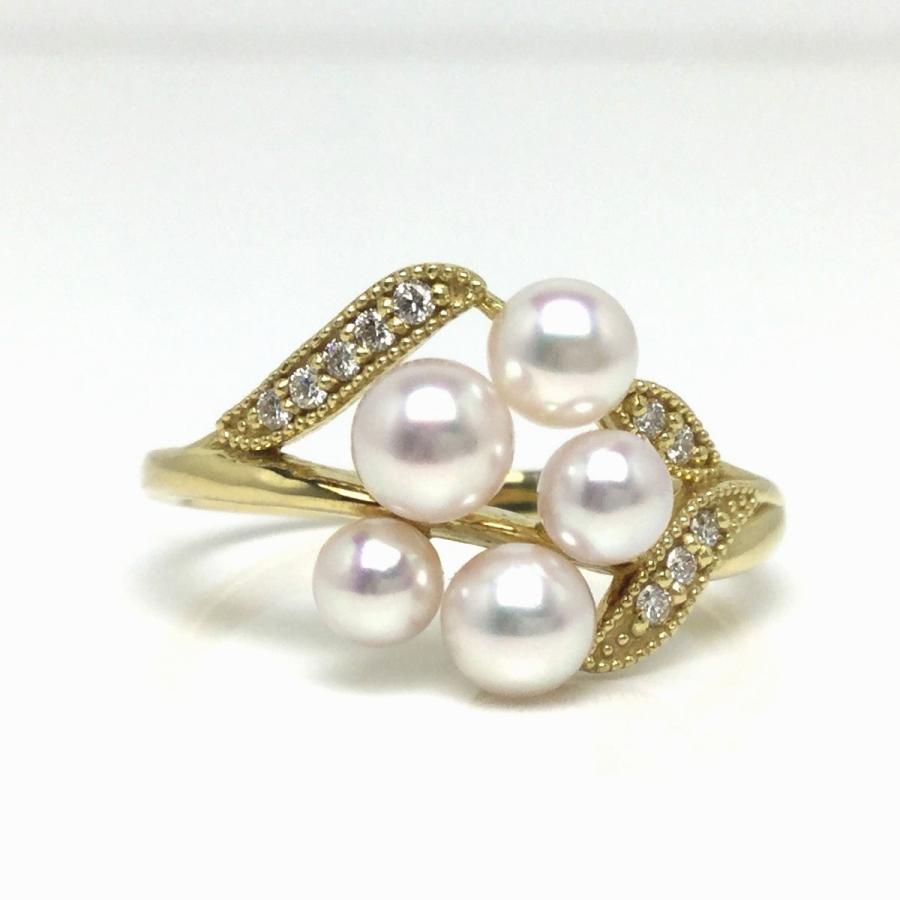 真珠 リング パール アコヤ真珠 真珠リング パールリング 約4.0mm K18  