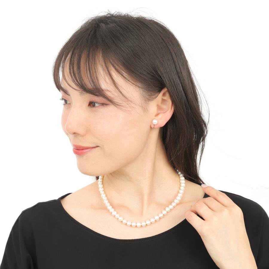 真珠 ネックレス パール 淡水真珠 イヤリング or ピアス セット 真珠ネックレス パールネックレス 7.0-8.0mm 73201の画像