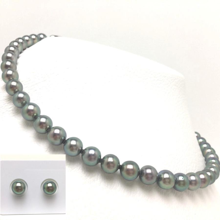 真珠 ネックレス パール アコヤ真珠 イヤリング or ピアス セット 真珠ネックレス パールネックレス 7.5-8.0mm 73379の画像