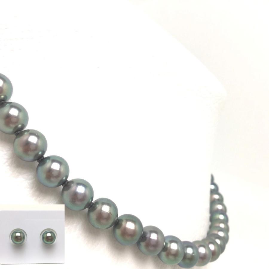 真珠 ネックレス パール アコヤ真珠 イヤリング or ピアス セット 真珠ネックレス パールネックレス 7.5-8.0mm 73379の画像
