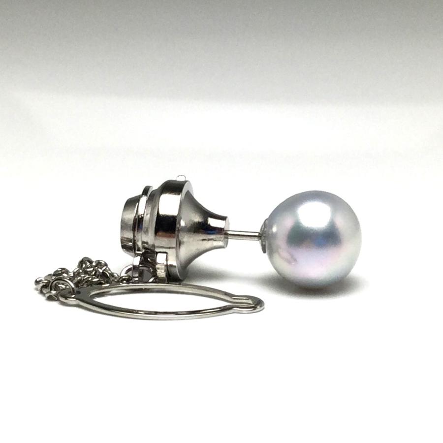 真珠 ネクタイピン パール アコヤ真珠 9.75mm Pt900 プラチナ 針 73502