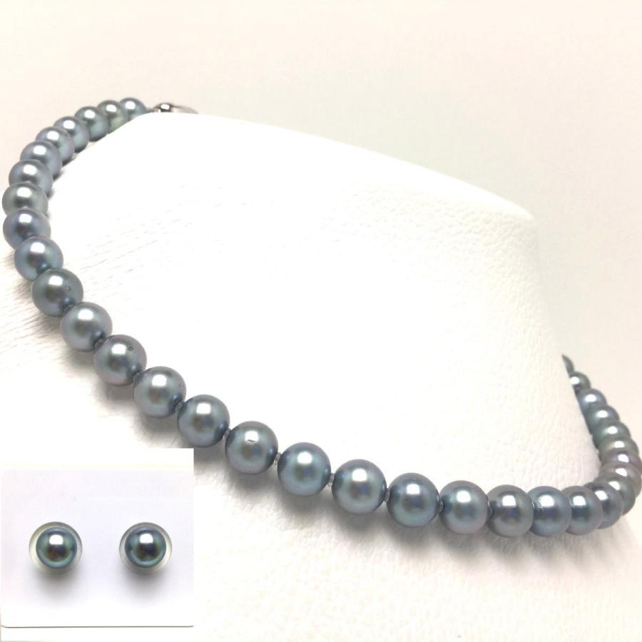 真珠 ネックレス パール 鑑別 アコヤ真珠 イヤリング or ピアス セット 