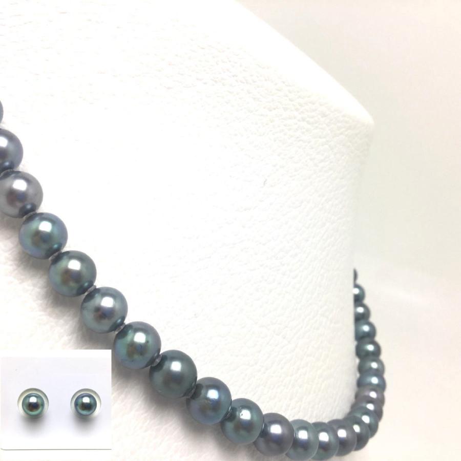 真珠 ネックレス パール アコヤ真珠イヤリングor ピアス セット 真珠ネックレス パールネックレス 6.5-7.0mm 73544の画像