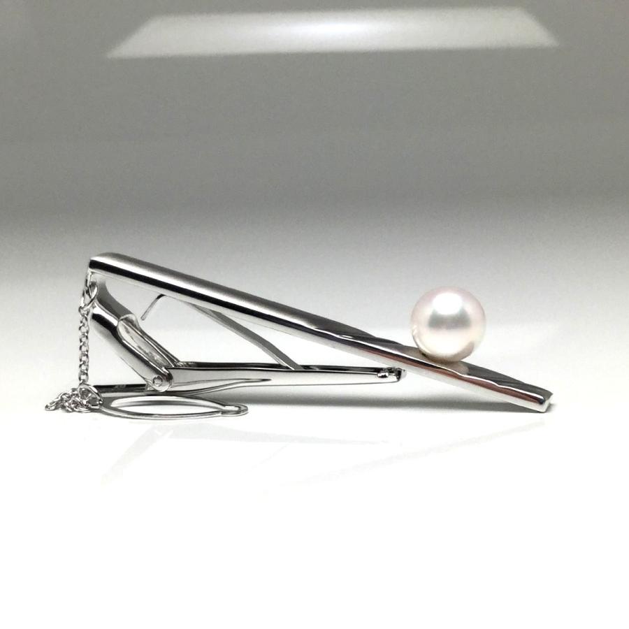 真珠 ネクタイピン パール アコヤ真珠 8.7mm シルバー 73647 : Isowa
