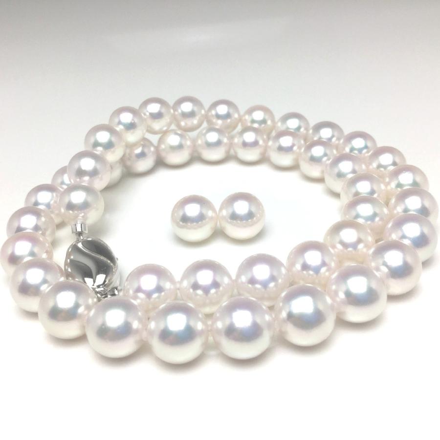 真珠 ネックレス パール オーロラ・ロゼ アコヤ真珠 イヤリング or  