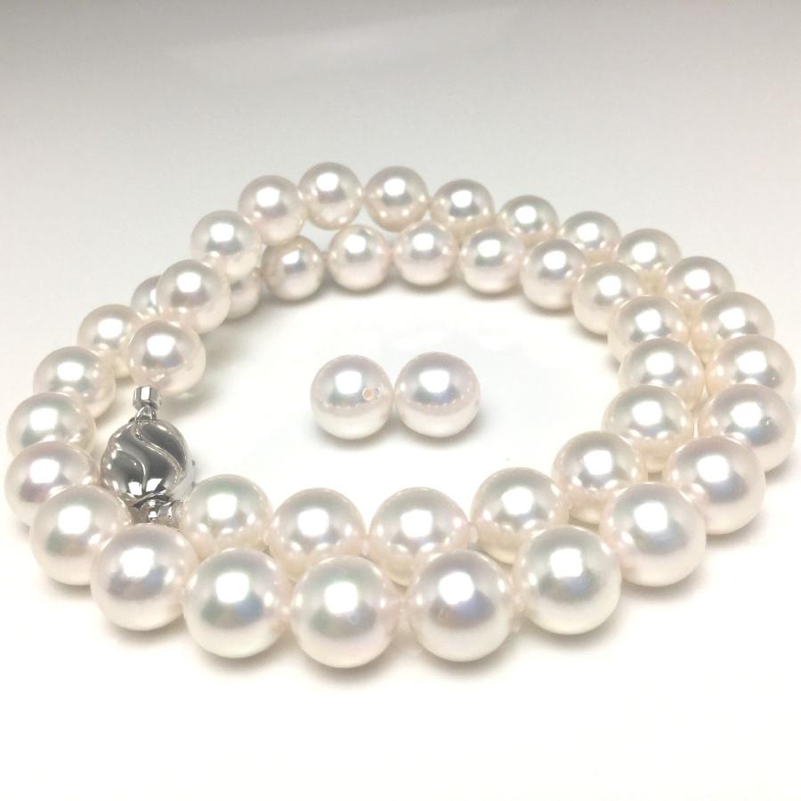 真珠 ネックレス パール 花珠 アコヤ真珠 イヤリング or ピアス セット 真珠ネックレス パールネックレス 9.0-9.5mm 73661 ...