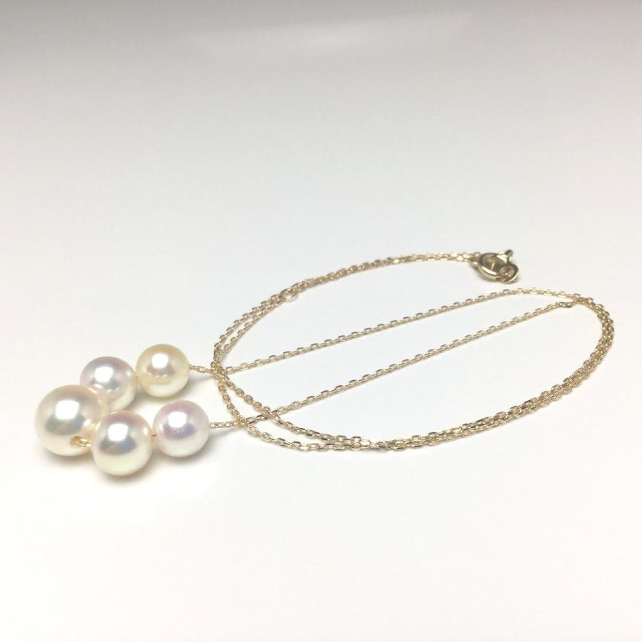 真珠 ペンダント パール アコヤ真珠 真珠ペンダント パールペンダント 6.0-7.3mm K18 イエローゴールド チェーン 73697の画像