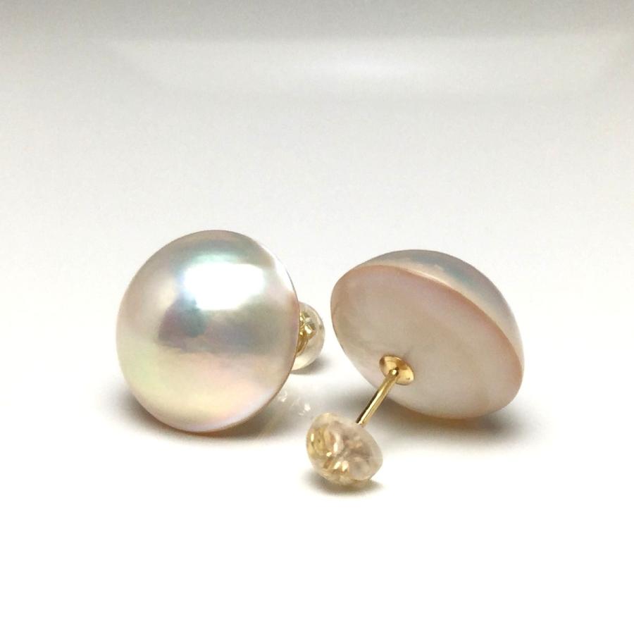 真珠 ピアス パール マベ真珠 スタッド 真珠ピアス パールピアス 15.0 