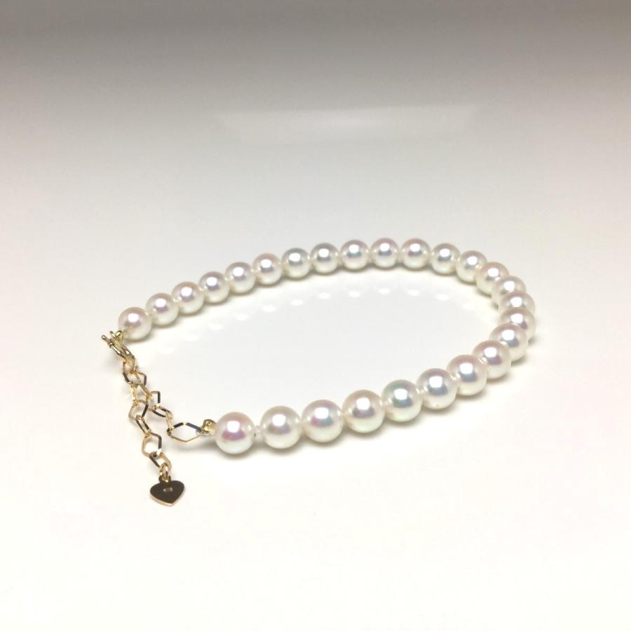 新品あこや真珠ブレスレット18K 長さ調節可能