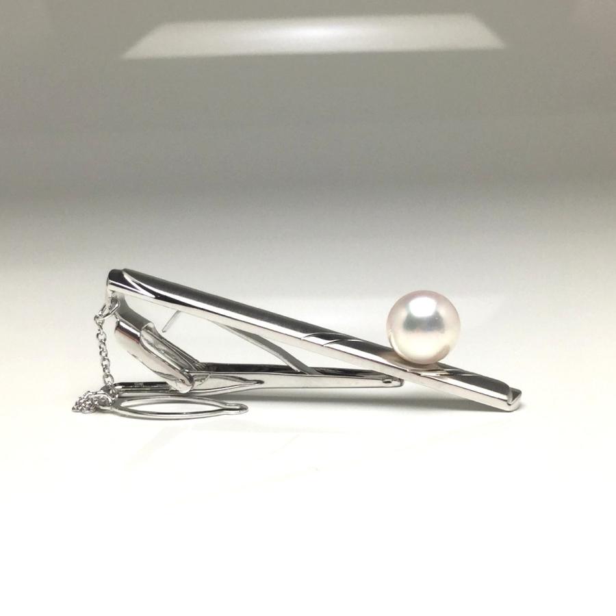 真珠 ネクタイピン パール アコヤ真珠 カフス セット 9.35mm シルバー