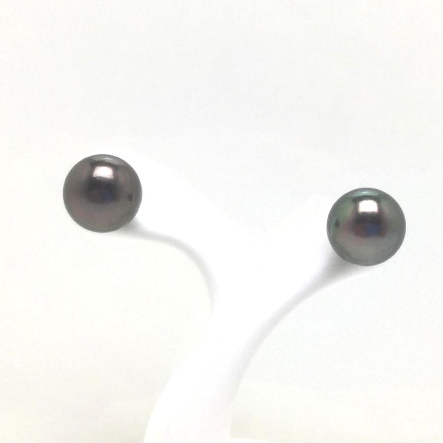 真珠 ピアス パール 黒蝶真珠 スタッド 真珠ピアス パールピアス 8.7mm 