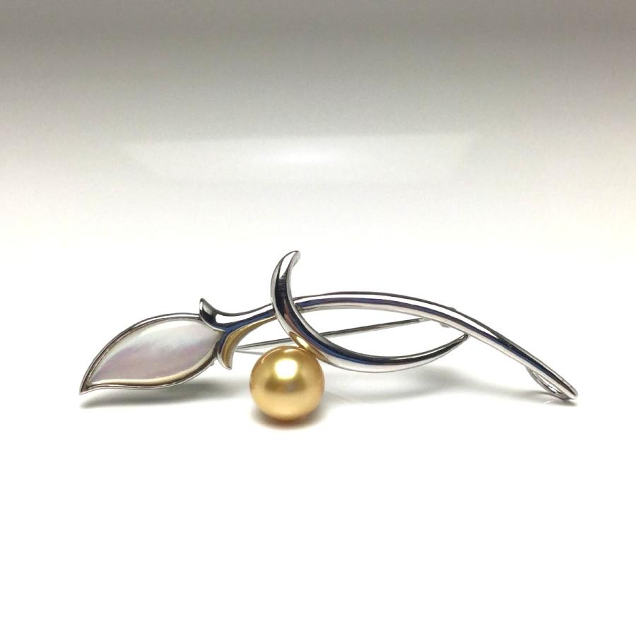 真珠 ブローチ パール 白蝶真珠 真珠ブローチ パールブローチ 9.25mm 