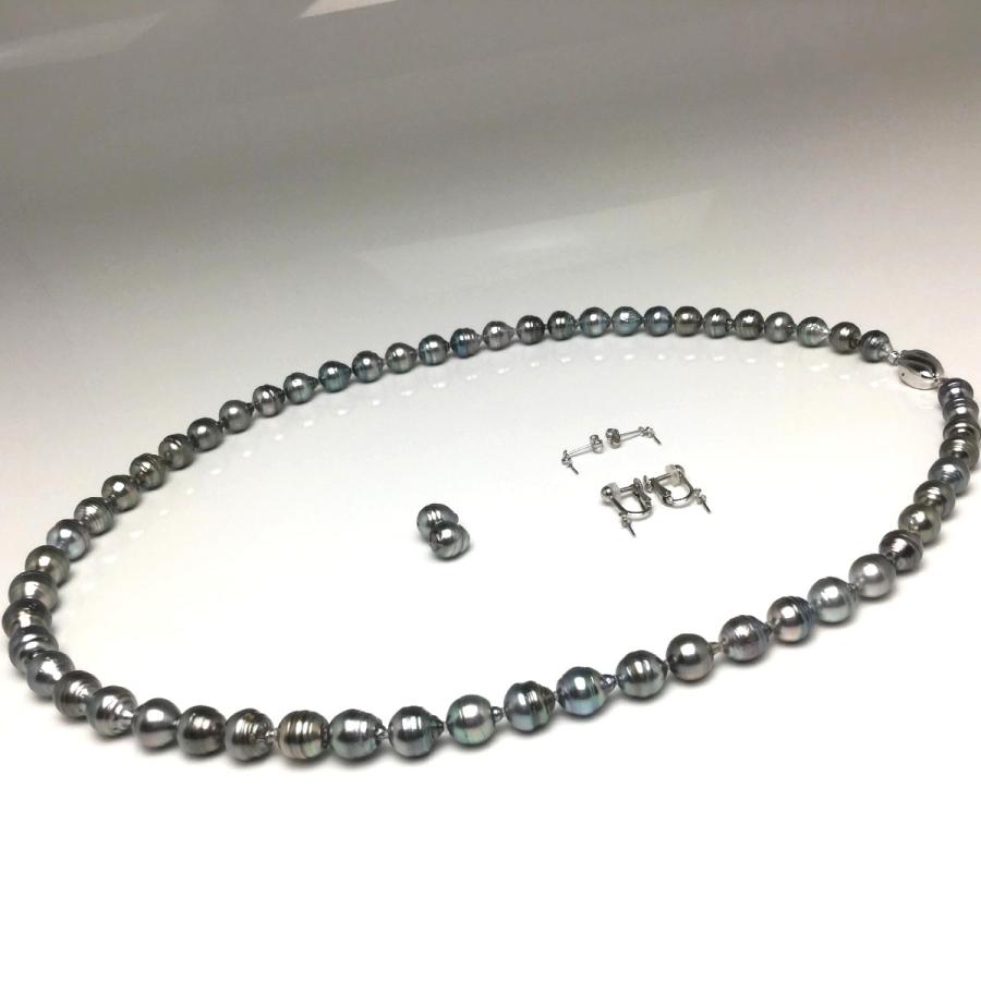真珠 ネックレス パール 鑑別 黒蝶真珠 セミロング 真珠ネックレス 