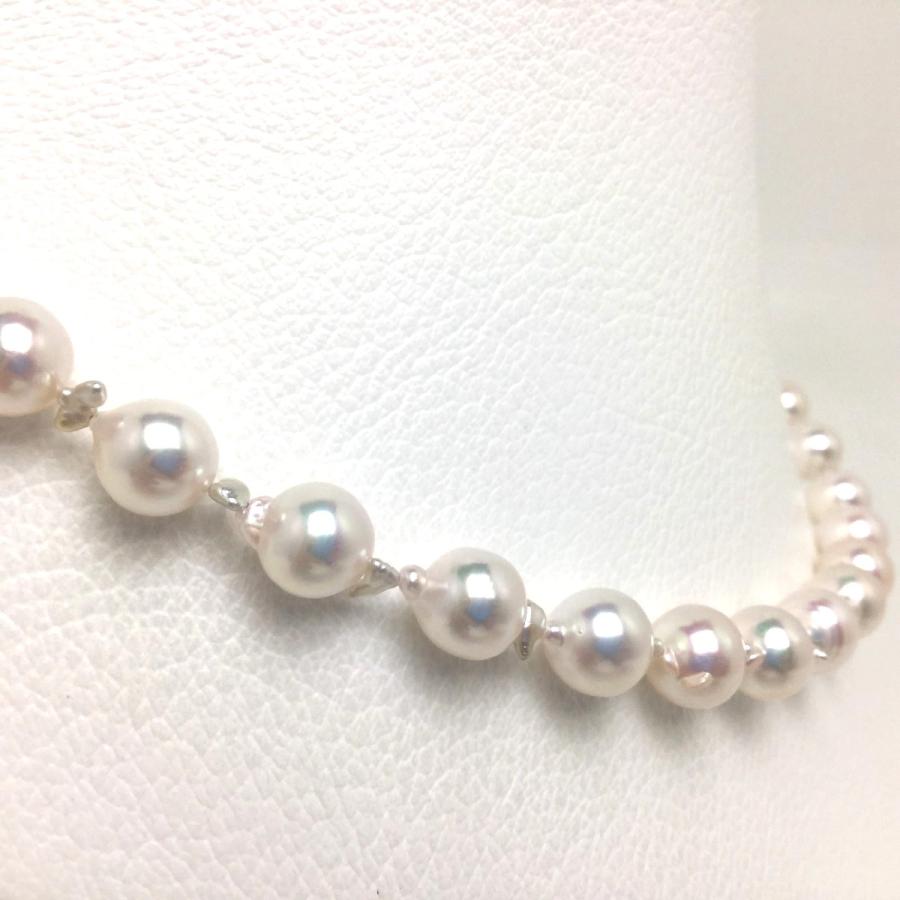 アコヤ真珠　silver ロングネックレス 真珠 ネックレス パール アコヤ真珠 アコヤ真珠天然ケシ セミロング