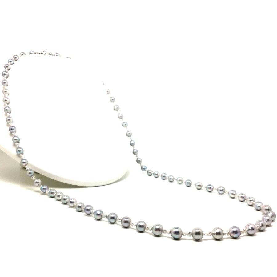 真珠 ネックレス パール アコヤ真珠 セミロング 真珠ネックレス パールネックレス 7.0-8.0mm 80002