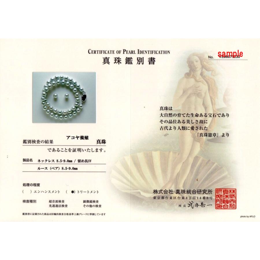Isowa Pearl 鑑別書付き 真珠 ブルーグレー ネックレス アコヤ真珠 
