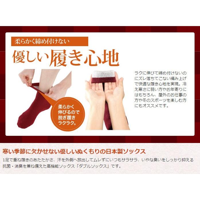 防寒靴下・ひだまり・ダブルソックス婦人用(二重構造編み) [ＤＭ便] |  | 03