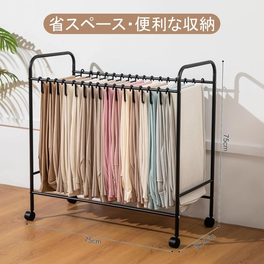 送料690円 大容量 スラックスハンガー 24本 ズボンハンガー キャスター