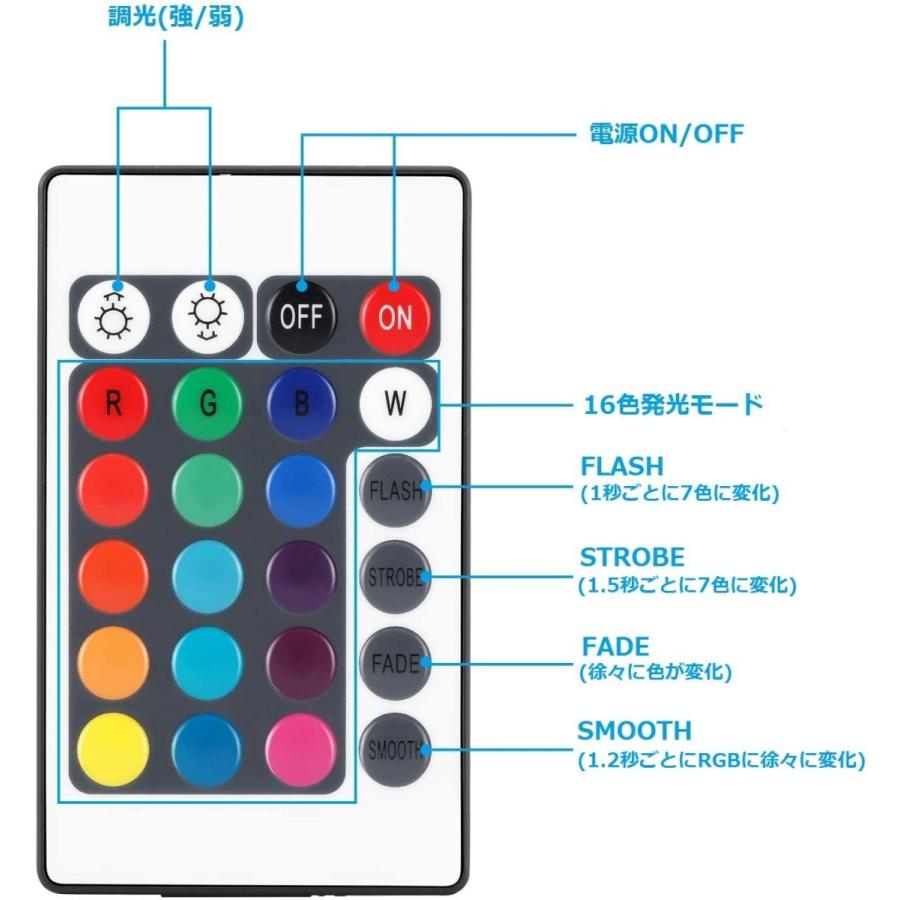 LED潜水ライト 水槽照明 バスライト リモコン インテリア 防水 お風呂 花瓶 水中ライト プール 癒し 照明｜isozaki-store｜08