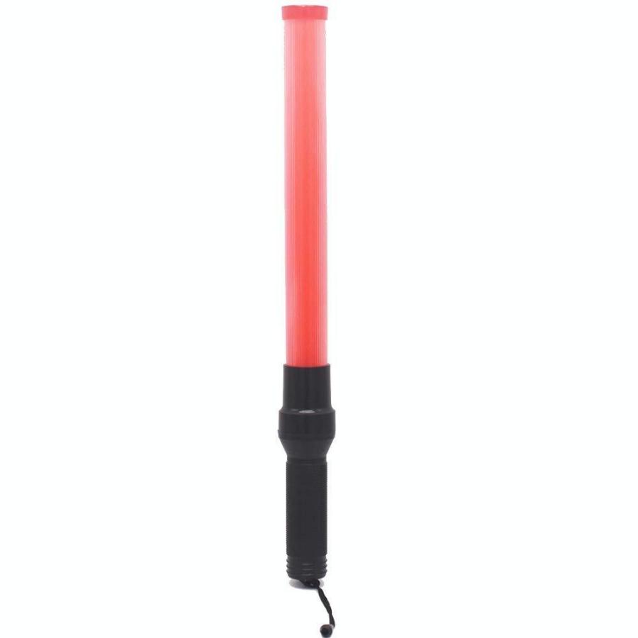 送料690円 LED 誘導灯 赤色 誘導棒 防水仕様 点灯点滅切替 54cm 作業灯