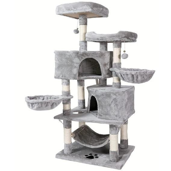 送料690円 キャットタワー おしゃれ 据え置き 多頭飼い ハンモック 爪