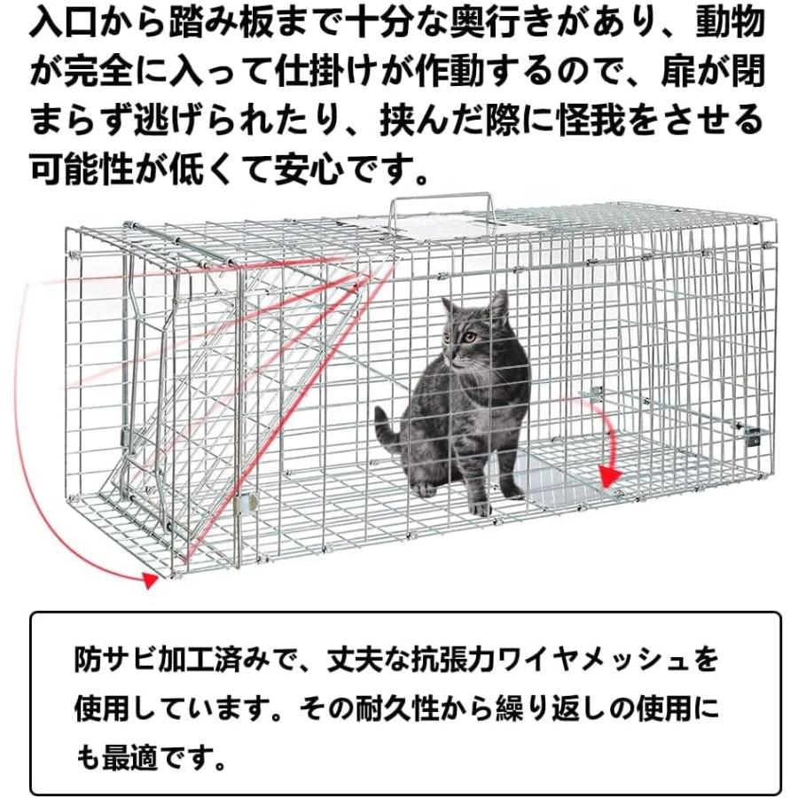 捕獲器 猫 アニマルトラップ トラップ LLサイズ イタチ 駆除 捕獲 踏板