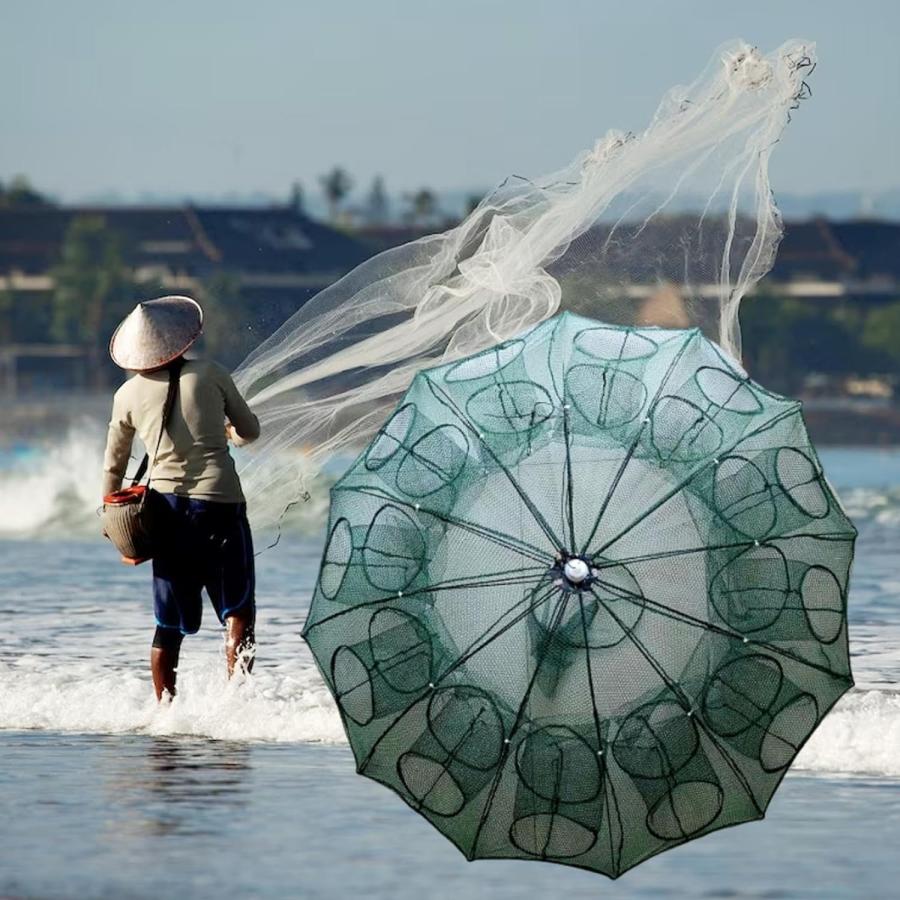 魚捕り網 仕掛け網 93cm 大型 24口 魚捕獲網 折りたたみ式 魚捕り網