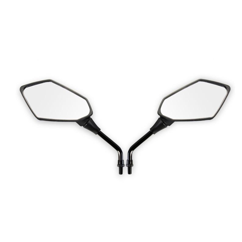 送料690円 バイクミラー 10mm 8mm 角型 左右セット 汎用ミラー 視野