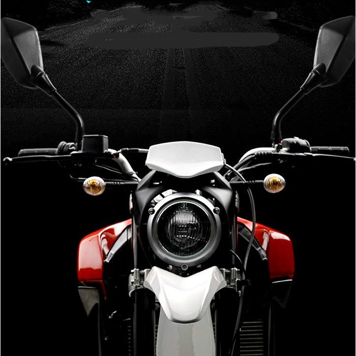 送料690円 バイクミラー 10mm 8mm 角型 左右セット 汎用ミラー 視野