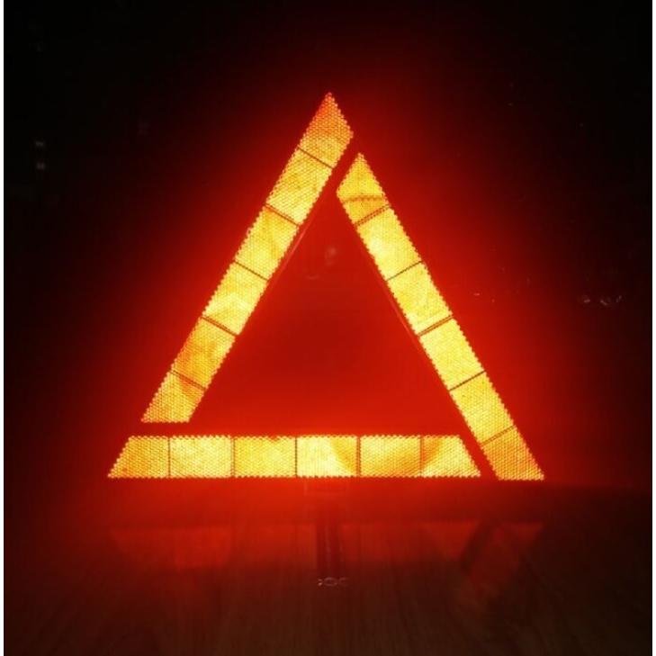 三角停止表示板 三角表示板 三角反射板 セール開催中最短即日発送 警告板 折り畳み 追突事故防止 車 ケース付 緊急時 バイク 昼夜間兼用 二次災害防止 収納 兼用