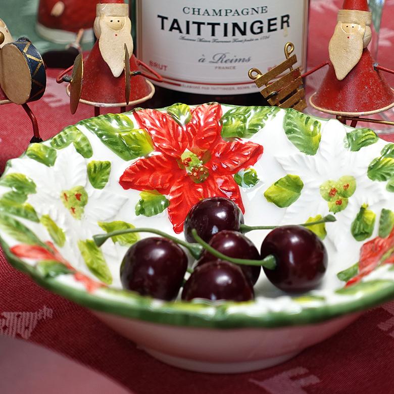 クリスマス テーブルウェア イタリア製 陶器 食器 ハンドメイド サラダ