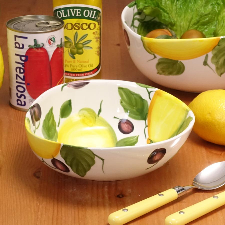 イタリア製 レモン柄 サラダボウル 陶器 食器 ハンドメイド ベジタブル