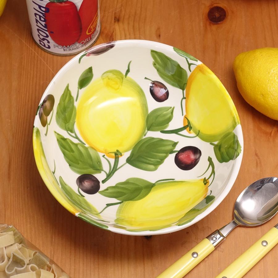 イタリア製 レモン柄 サラダボウル 陶器 食器 ハンドメイド ベジタブル