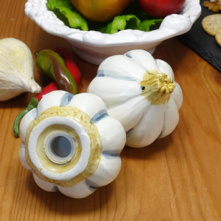 CECCONI ORVIETO イタリア製 ハンドメイド陶器 調味料入れセット イタリア製 陶器 ガーリック ソルト・ペッパー入れセット 卓上 粉末