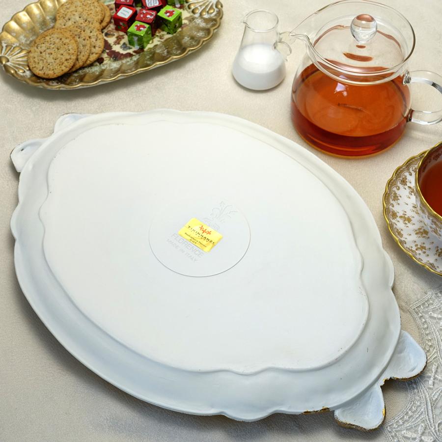 イタリア製 レジン トレイ 軽量 お盆 菓子盆 卓上用トレイ ヨーロッパ アンティーク調 ブルー 38cmX26cm ピオニー マリーゴールド フラワー柄 青 isp-2123gi |  | 03