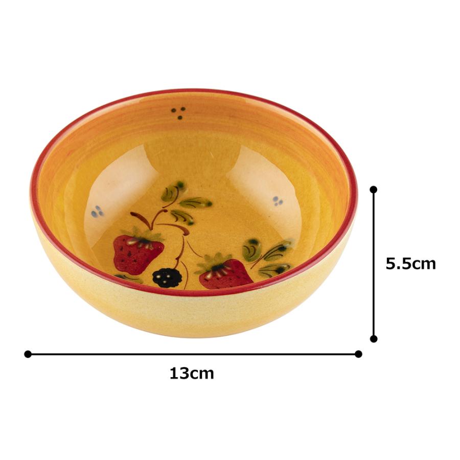 ポルトガル製 サラダボウル 13cm 小鉢 陶器 手描き ストロベリー 柄 可愛い いちご 食器 イエロー 南欧雑貨 通販 ヨーロッパ pfa-23fs |  | 05