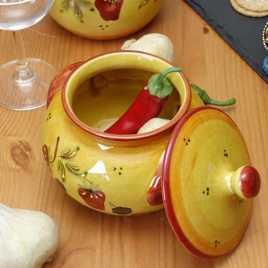 ポルトガル製 保存容器 手描き ブラックベリー&いちご柄 陶器製