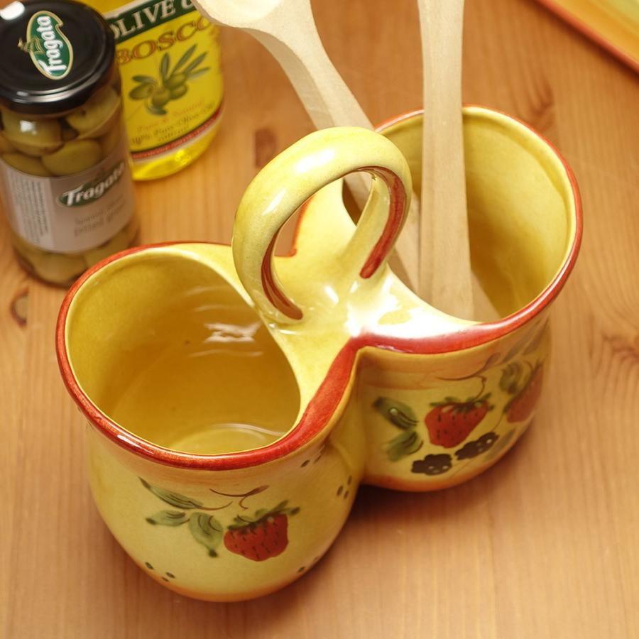 ポルトガル製 食器 手描き ストロベリー 柄 カトラリー スタンド スプーン フォーク立て キッチン 収納 高さ21cm おしゃれ かわいい イチゴ pfa-44fs |  | 04