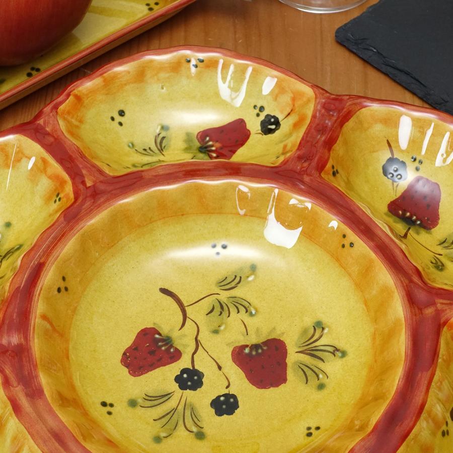 ポルトガル製 陶器 オードブルプレート ストロベリー柄 手描き カフェ