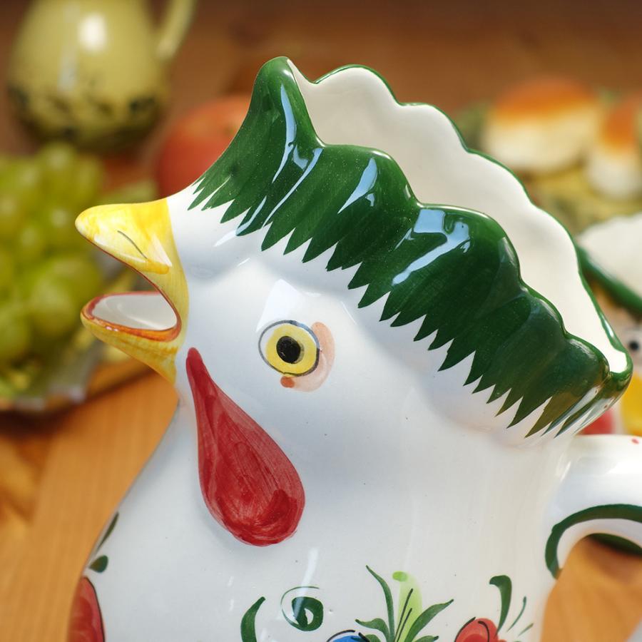 ポルトガル製 陶器製 ニワトリ ジャグ 水差し ハンドメイド