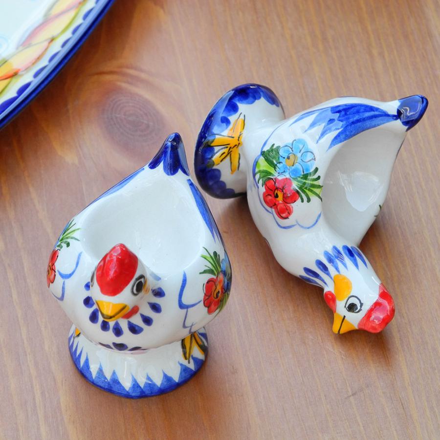 ポルトガル製 おしゃれな 陶器 Sサイズ エッグスタンド ゆで卵 幸せを