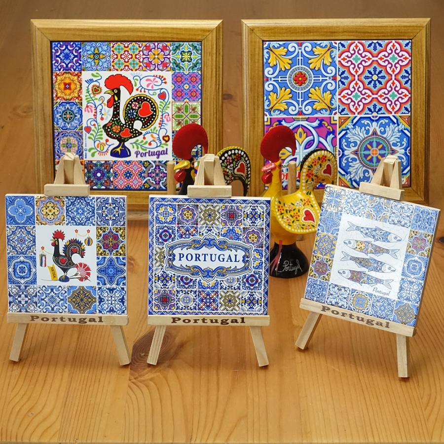 ポルトガルタイル ポルトガル・タイル アズレージョ 4枚セット 飾りや鍋敷きに 14㎝/1枚