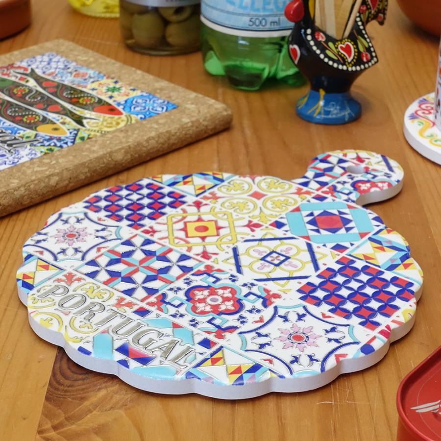 ポルトガル製 陶器 カッティングボード 丸型 インテリア まな板