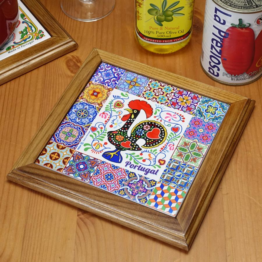 ポルトガル製 ポットプレート 19cm 鍋敷き ニワトリ ガロ バルセロスの