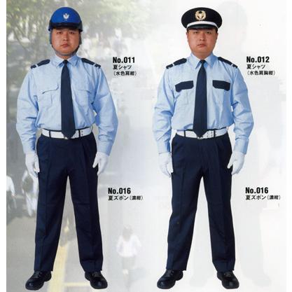 警備服　夏用カッターシャツ上下組（水色肩胸紺） |  | 01