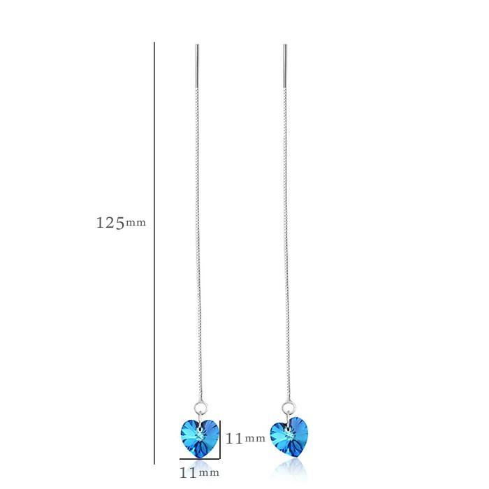 ピアス レディース シルバー925 アメリカンピアス ハート 揺れる チェーンピアス ブルー |  | 01